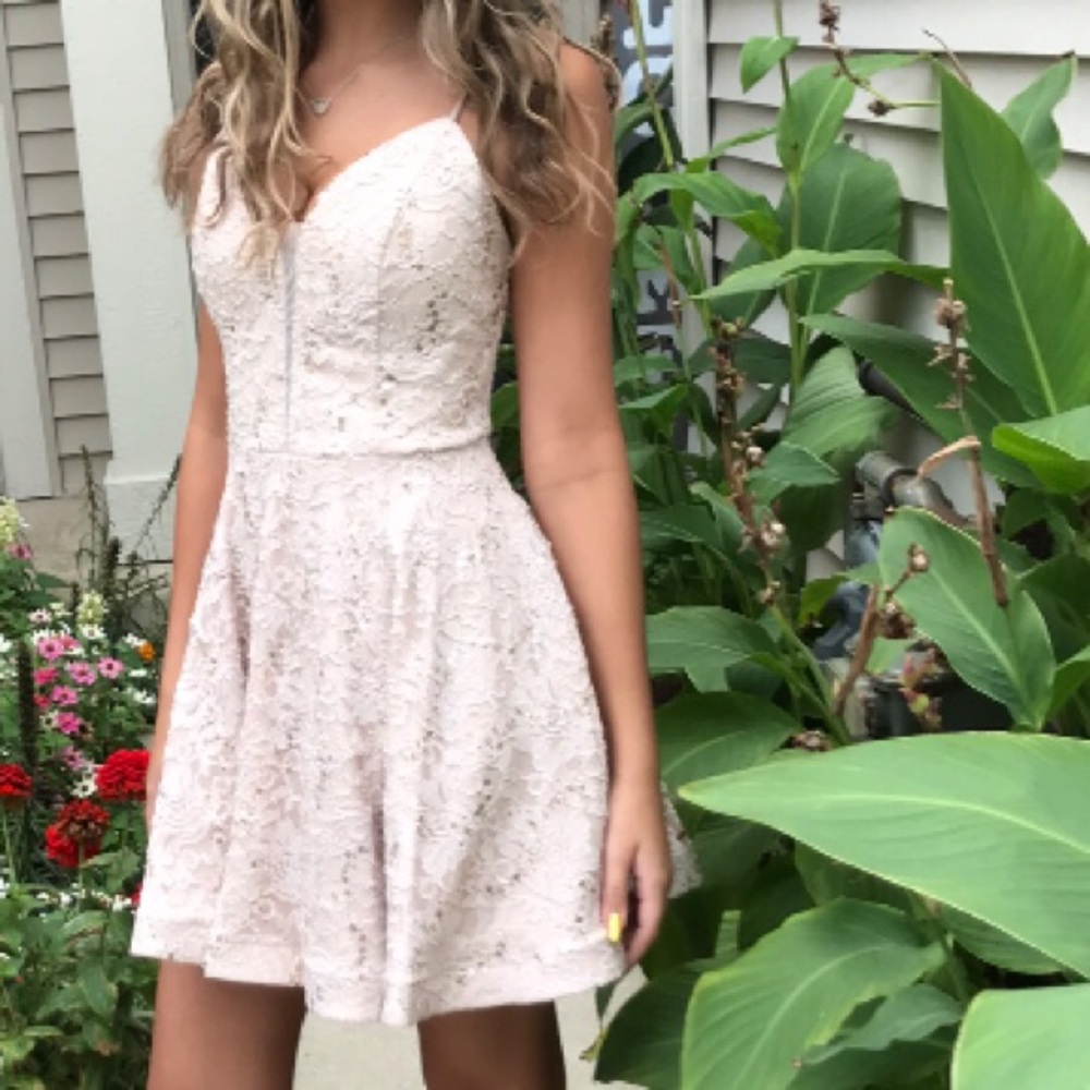 Formal Cream color dress w/ Gold Sparkles